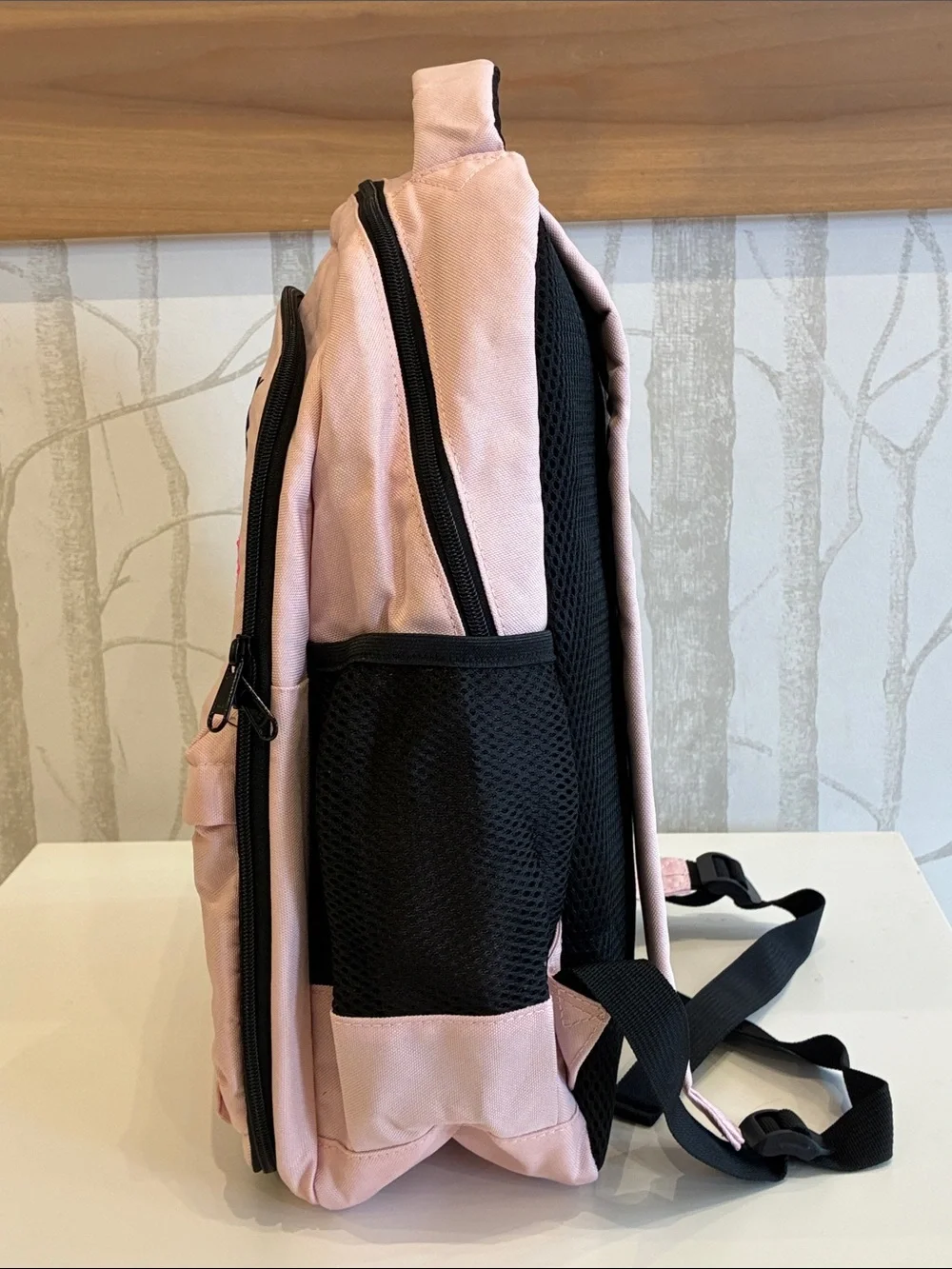Personalized Pink Kids Backpack with Patch Details
